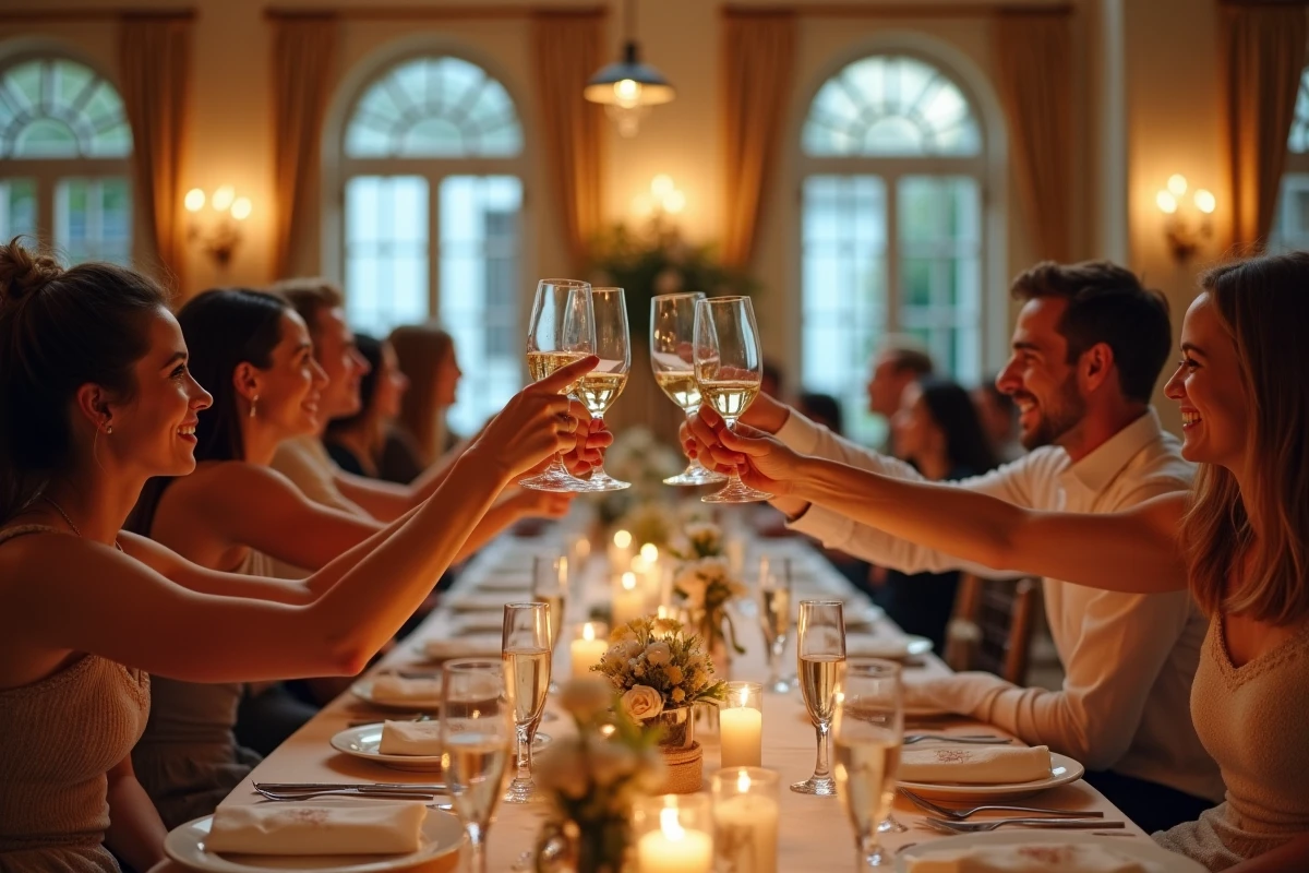 Amis faisant un toast lors d