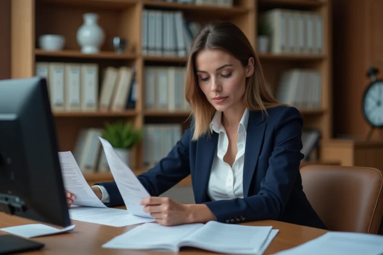 Fonctionnaire de catégorie C travaillant dans un bureau administratif municipal en France, consultant des documents liés à l'évolution salariale 2026