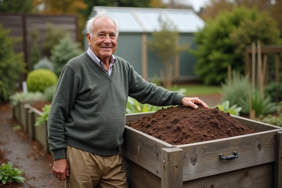 Homme âgé souriant près d